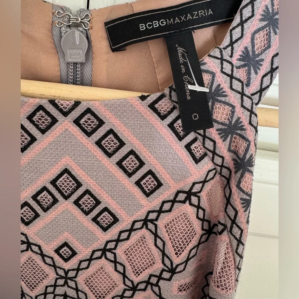 BCBGMaxAzria Felicia Burnout Mesh Gown in Antique Rose